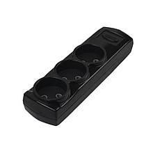 Колодка Violux 3-на без заземлення чорна