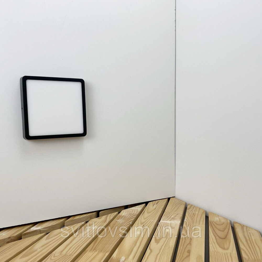 Світильник LED Violux ДББ RODOS квадрат 18W 5000K IP20 чорний, фото 1