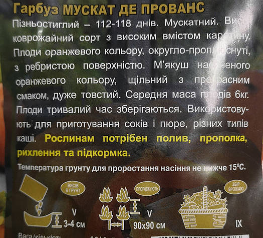 Гарбуз Мускат де Прованс 10 г, фото 3