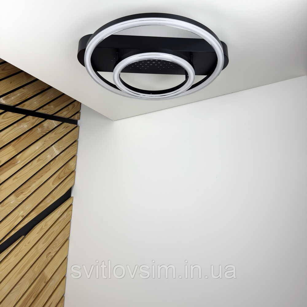 Світильник LED smart KENZO-R+пульт 85W 3000-5000K IP20 круг чорний Violux, фото 1