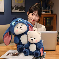 Мягкая игрушка плюшевый Мишка в капюшоне Стич, 72 см игрушка с капюшоном Мишка Стич Синий