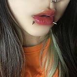 Сережка пірсинг в ніс губу вухо шипи на прокол із сталі конус для пірсинга язика, фото 4