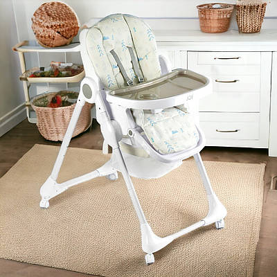 М'який стілець для годування ПВХ чохол регульована спинка піднос Зручний стільчик 5-точкові ремені гальма кошик