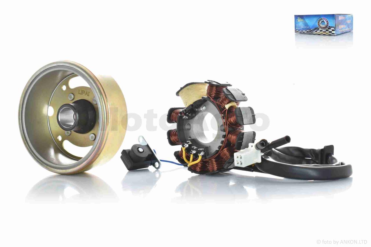 Генератор (у зборі) на китайський скутер 150 10+1 "LIPAI", фото 1