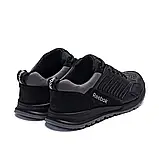 Шкіряні чоловічі кросівки в чорному кольорі на шнурівці з товстою підошвою, фото 4
