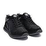 Шкіряні чоловічі кросівки в чорному кольорі на шнурівці з товстою підошвою, фото 3