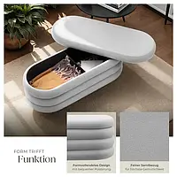 М'яка банкетка - скриня з оксамитовим ефектом сірого кольору