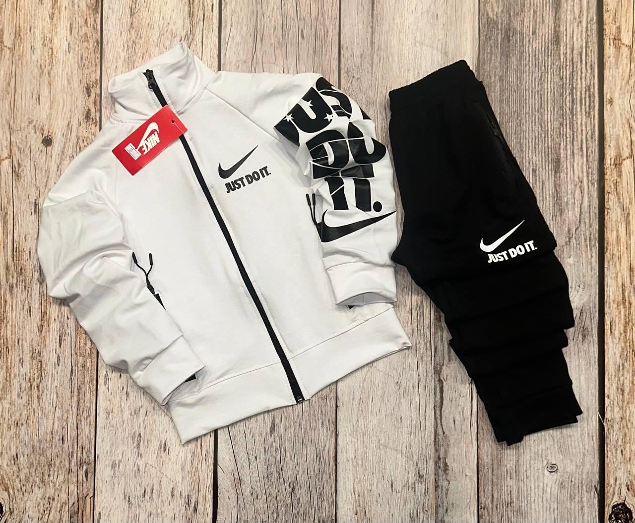 Дитячий спортивний костюм Nike Just Do It підлітковий для хлопчиків і дівчат найк чорнo-білий