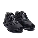 Весняні осінні чоловічі кросівки з натуральної шкіри в чорному кольорі із сірими вставками, фото 4