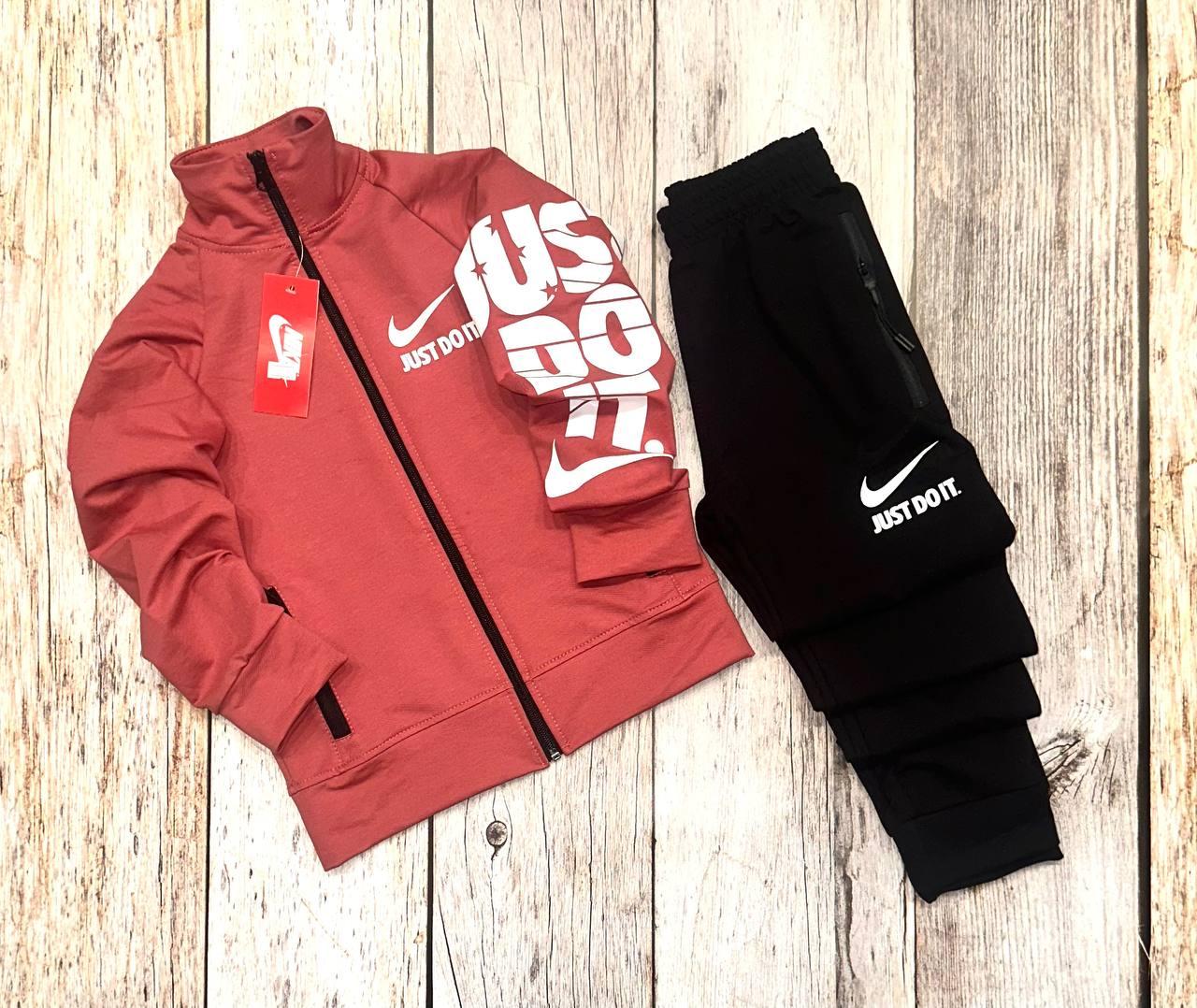 Дитячий спортивний костюм для дівчат Nike Just Do It підлітковий кофта штани найк кораловий