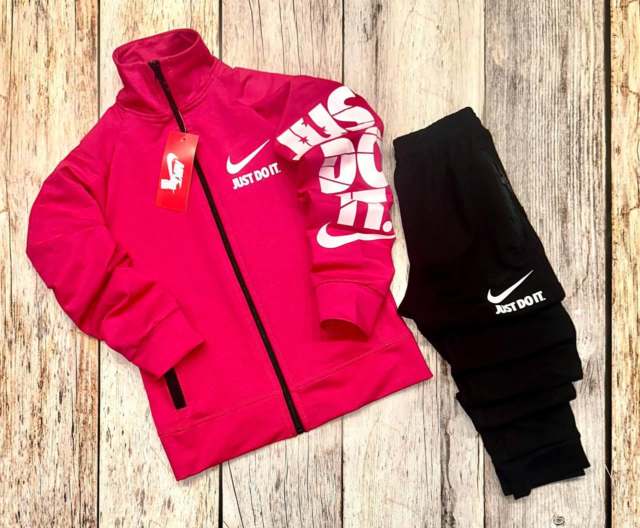 Спортивний костюм дитячий для дівчат Nike Just Do It підлітковий кофта штани найк рожевий