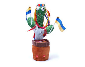 Танцюючий кактус Українка Стефанія Dancing Cactus з підсвіткою 32 см (Без цензури) повторюшка та USB, фото 4