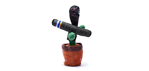 Патріот Танцюючий співаючий кактус Патріот Тарас з джавеліном Dancing Cactus з підсвіткою 32 см (Без цензури), фото 4