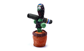 Патріот Танцюючий співаючий кактус Патріот Тарас з джавеліном Dancing Cactus з підсвіткою 32 см (Без цензури), фото 5
