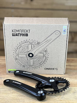Шатуни на велосипед ONRIDE Solo 1110, під квадрат, 170 мм, 34Т BCD: 104 мм, на 11/10/9 шв., чорний