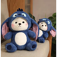 Мягкая детская игрушка Мишка в пижаме Стич 70 см, в капюшоне мягкий плюшевый мишка