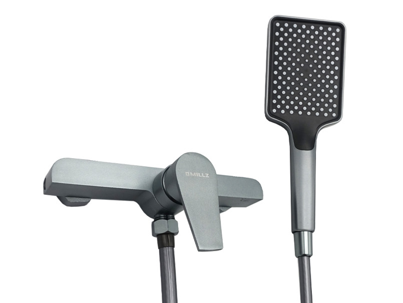 Змішувач для душової кабіни без виливу Millz срібло MRS-AL-E2(Silver)