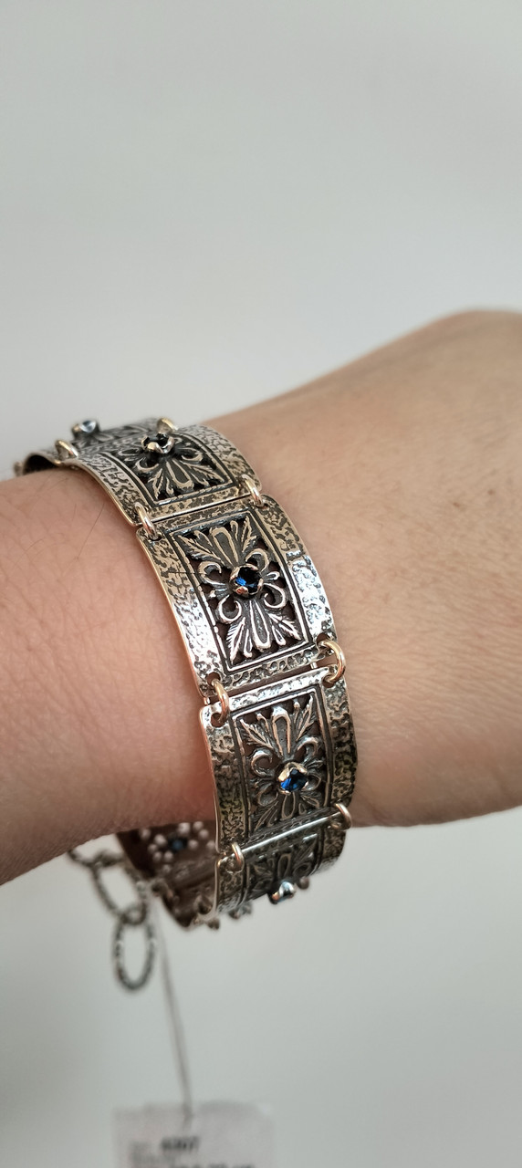 Срібний браслет від Хартов із синіми камінцями, фото 1