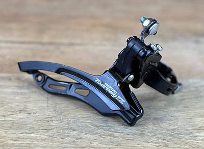 Передній перемикач швидкостей на велосипед (перекидка) Shimano FD-TZ500 нижняя тяга чорний