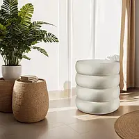 Пуф із місцем для зберігання речей Altu оксамитовий, кремово-білий