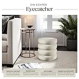 Пуф із місцем для зберігання речей Altu оксамитовий, кремово-білий, фото 8