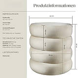 Пуф із місцем для зберігання речей Altu оксамитовий, кремово-білий, фото 2