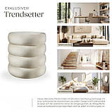 Пуф із місцем для зберігання речей Altu оксамитовий, кремово-білий, фото 9