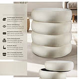 Пуф із місцем для зберігання речей Altu оксамитовий, кремово-білий, фото 10