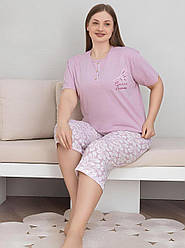 Піжама жіноча БАТАЛ капрі та футболка 2XL-4XL ТУРЦІЯ Mir6702