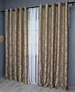 Комплект (2шт. 1,5х2,5м.) штор на люверсах, жакард "Sultan XO". Колір темно-бежевий. Код 1680ш 37-0195, фото 4
