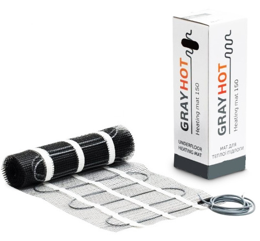Тепла підлога кабельна мата GrayHot 150 / 12.8 м2 / 1929 Вт, фото 1