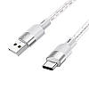 Кабель із підтримкою швидкої зарядки USB to Type-C HOCO X99 Crystal Junction |1м, 15W| Сірий, фото 3