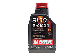 Motul 8100 X-CLEAN SAE 5W40 1л (843411/102786) Олива моторна 100% синтетична для автомобілів