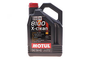 Motul 8100 X-CLEAN SAE 5W40 4л (843450/104720) Олива моторна 100% синтетична для автомобілів