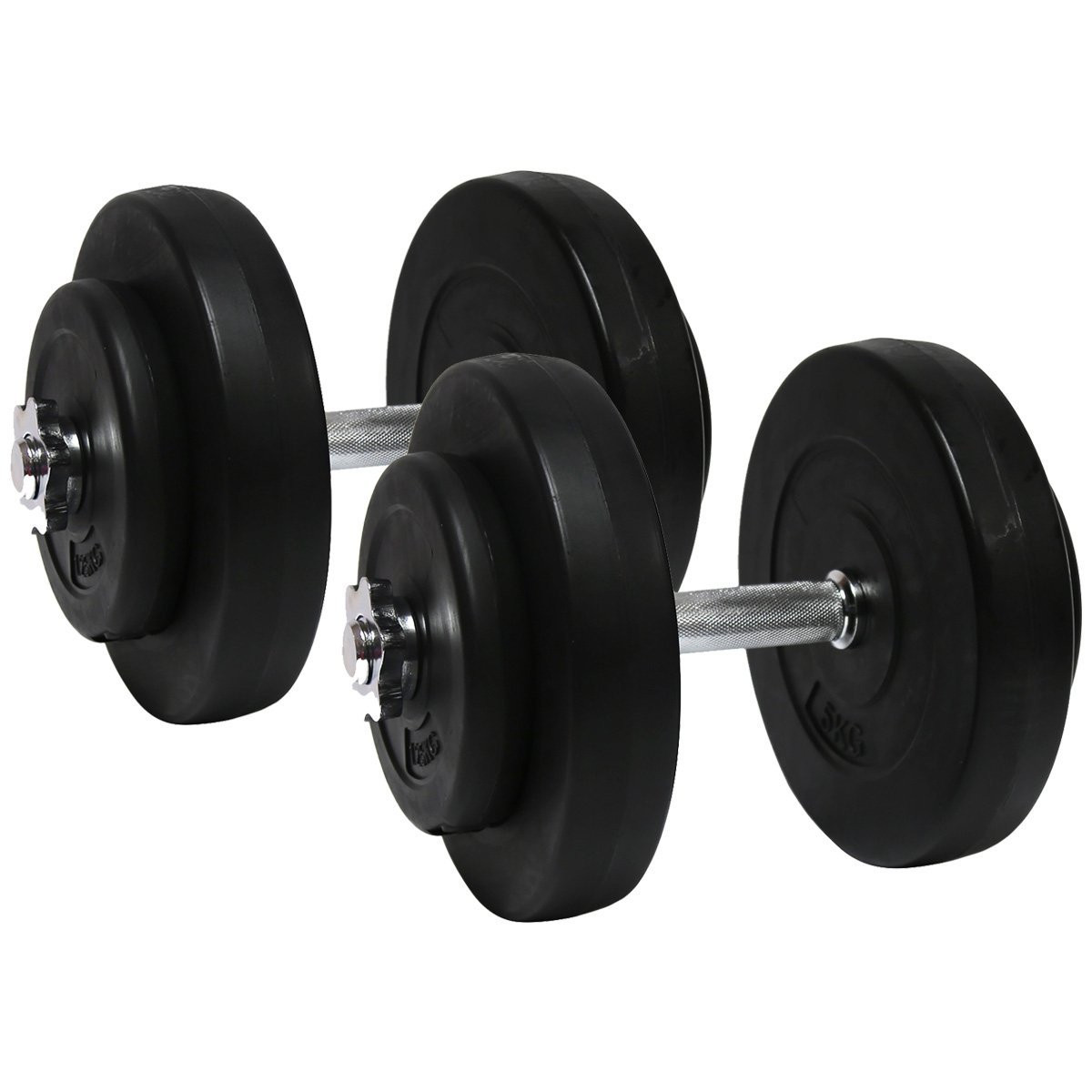 Набір плстикових гантель, Гантелі 10 кг (Металевий Гриф) 2 шт, фото 1