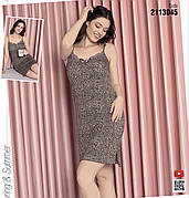 Нічна сорочка на вузькій бретельці натуральна віскоза Туреччина ( M-L-XL )