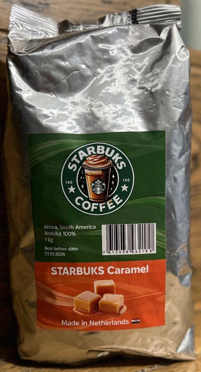 Кава в зернах Starbucks CARAMEL Blonde Roast 900г 100% Arabica з ароматом КАРАМЕЛІ, фото 1