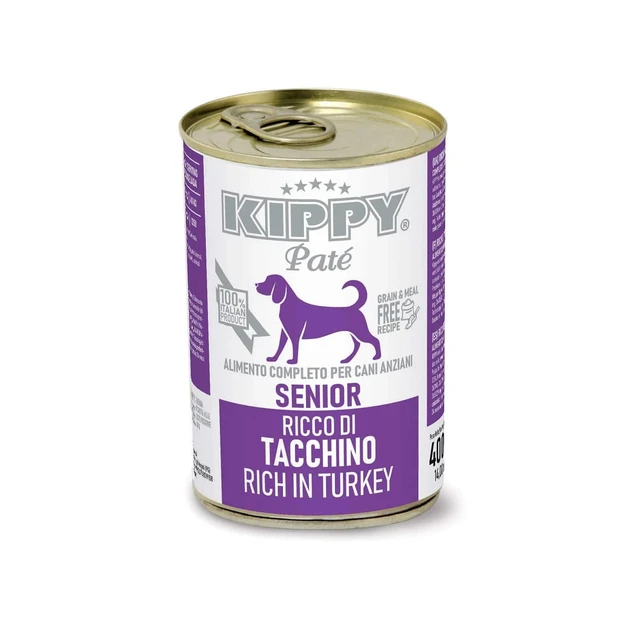 Вологий корм KIPPY Senior Rich in Turkey паштет з індичкою для літніх собак 400 г