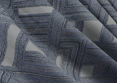 Шторна тканина жакард "Mystery". Колір синій з сірим. Код 1628ш