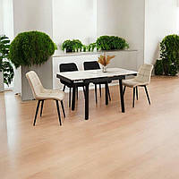 Обідній стіл кераміка Ashwood  DT-2402 90/140 matt silver white