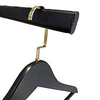 Вішалки дерев`яні чорні золотий гачок