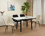 Обідній стіл кераміка Ashwood  DT-2402 B 120/180 matt silver white, фото 2