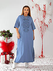 Плаття жіноче довге зі стразами 0176 Розміри 46 -66