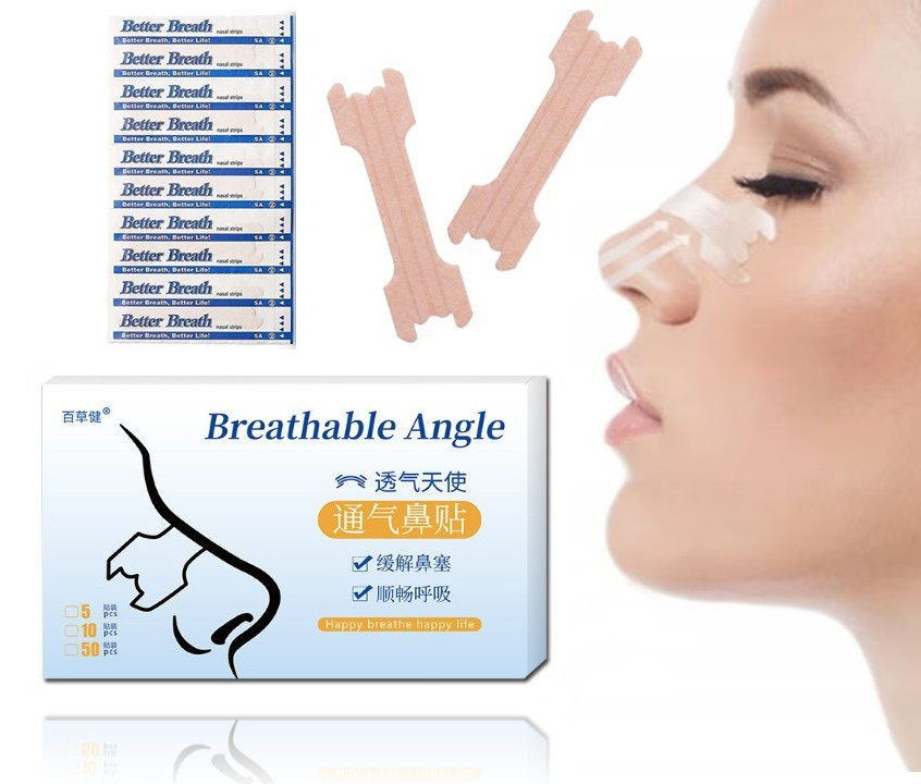 Смужки для носа антихрап для полегшення дихання Breathable Angle 10 штук, фото 1