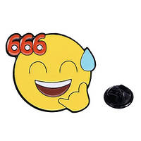 Брошка значок кліпса металева смайлик покрита кольоровою емаллю розмір виробу 30х30 мм