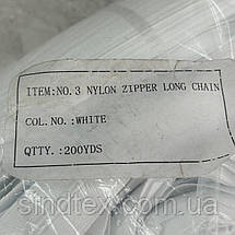 Рулонна блискавка типу спіраль T-3 - Білий (Китай), фото 2