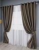 Комплект (2шт. 1,5х2,7м.) штор на люверсах із тканини блекаут "Midnight". Колір какао. Код 1673ш 37-0221, фото 3