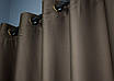 Комплект (2шт. 1,5х2,7м.) штор на люверсах із тканини блекаут "Midnight". Колір какао. Код 1673ш 37-0221, фото 8