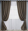 Комплект (2шт. 1,5х2,7м.) штор на люверсах із тканини блекаут "Midnight". Колір какао. Код 1673ш 37-0221, фото 2