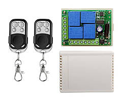 433МГц 4-х канальний бездротовий вимикач 12В + 2 Пульта